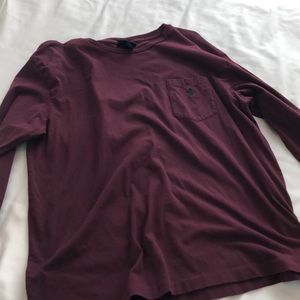 Men’s maroon long sleeve Ralph Lauren T
